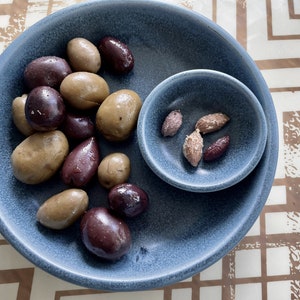 Stoneware Olive Server Cherry Server - Slate Blue