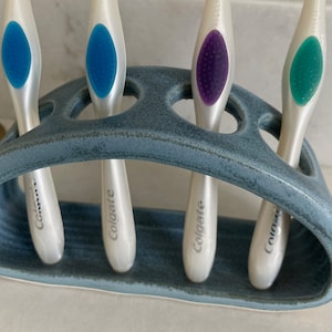Toothbrush Holder Ceramic Slate Blue