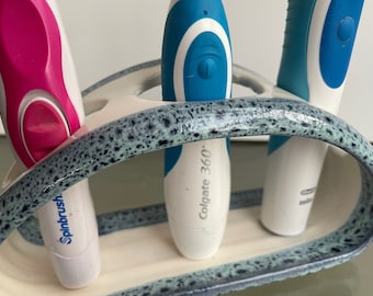 ELECTRIC Toothbrush/Toothpaste in White and Bright Peacock Blue