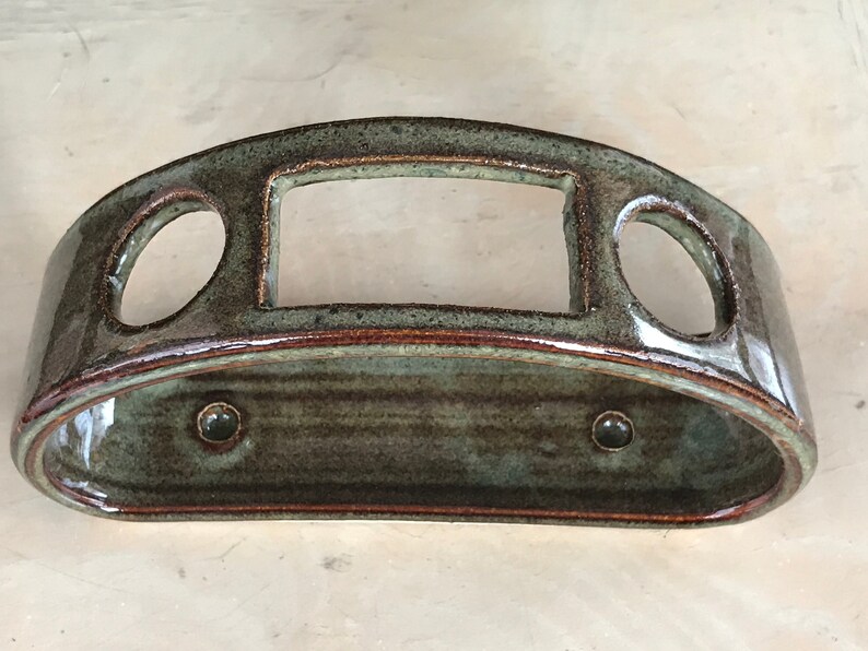 Toothbrush and Toothpaste Holder Ceramic Waterfall Brown 2 Etsy