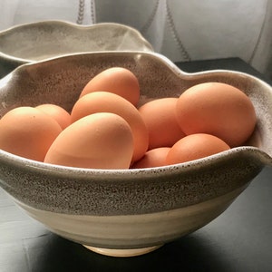 Mixing Bowl, Batter Bowl, Large in White and Gray
