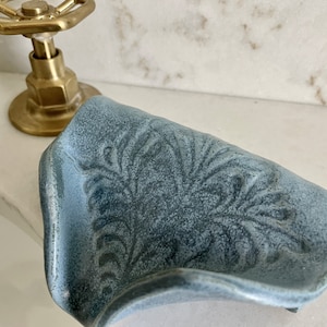 Self Draining Soap Dish in Slate Blue