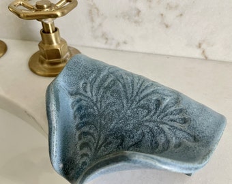 Self Draining Soap Dish in Slate Blue