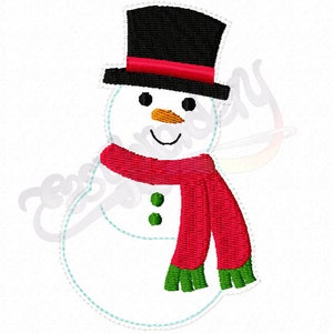 Snowman ITH Ornament - Digital Machine Embroidery Design