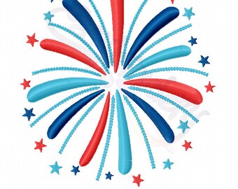 Patriotic Fireworks - Digital Machine Embroidery Design