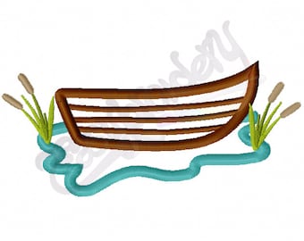 Fishing Boat Applique - Diseño de bordado de máquina digital