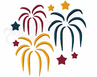 Cute Fireworks - Digital Machine Embroidery Design