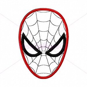 May include: A red and black spider-man mask with a web design.