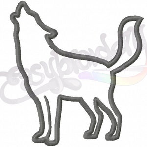 Howling Wolf Applique - Digital Machine Embroidery Design