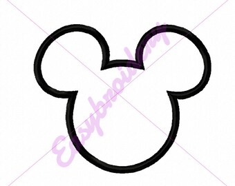 Mouse Head Applique - Digital Machine Embroidery Design