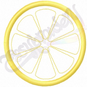 Lemon Slice In-The-Hoop Coaster - Digital Machine Embroidery Design