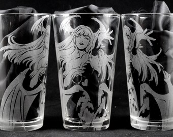 Morrigan Laser Engraved Pint Glass