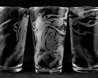 Amaterasu Laser Engraved Pint Glass