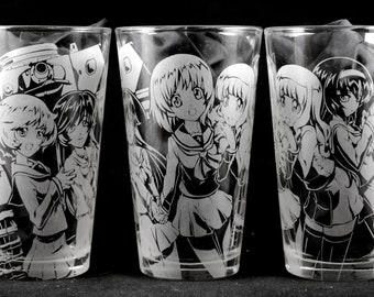 Girls und Panzer Laser Engraved Pint Glass