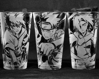 Naruto Laser Engraved Pint Glass