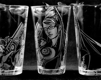 Bayonetta Laser Engraved Pint Glass