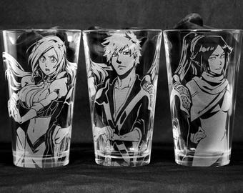Bleach Laser Engraved Pint Glass
