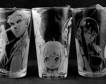 Loid Anya Yor Laser Engraved Pint Glass