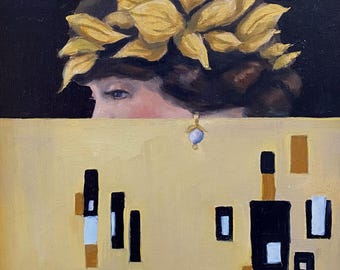Art Nouveau 16x12" Original Oil Painting