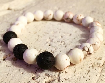 Diffusore di olio Bracciale Aromaterapia, Bracciale Stretch, bracciale in pietra lavica, bracciale ad olio essenziale