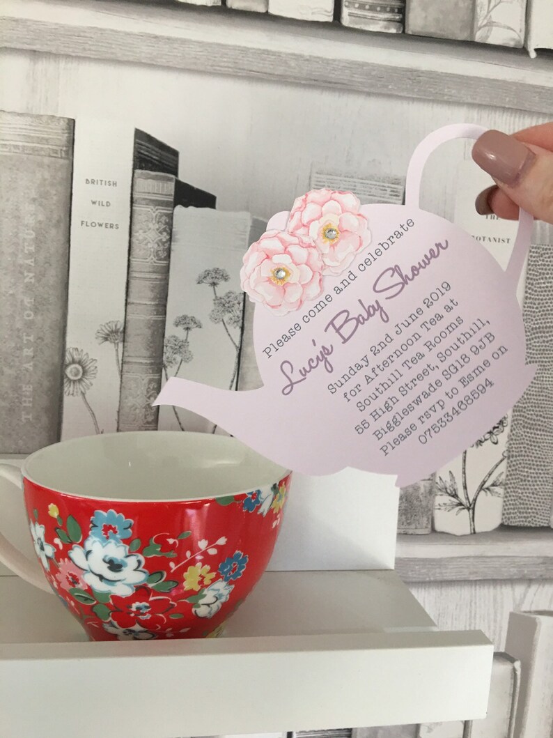 Teapot themed party afternoon tea invitations birthday baby Etsy