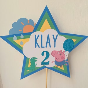 Decorazione per torta a tema George Pig con maiale, personalizzata, per compleanno, torta di compleanno, decorazione per torta
