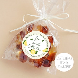 Personalised Our sweet little one lemon Stickers | Baby Shower | Birthday | Favour Stickers Bubble Stickers | Stickers | Party Stickers