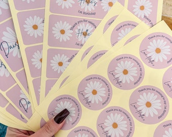 Pegatinas de margaritas para recuerdos / Personalizadas para baby shower o fiesta de cumpleaños