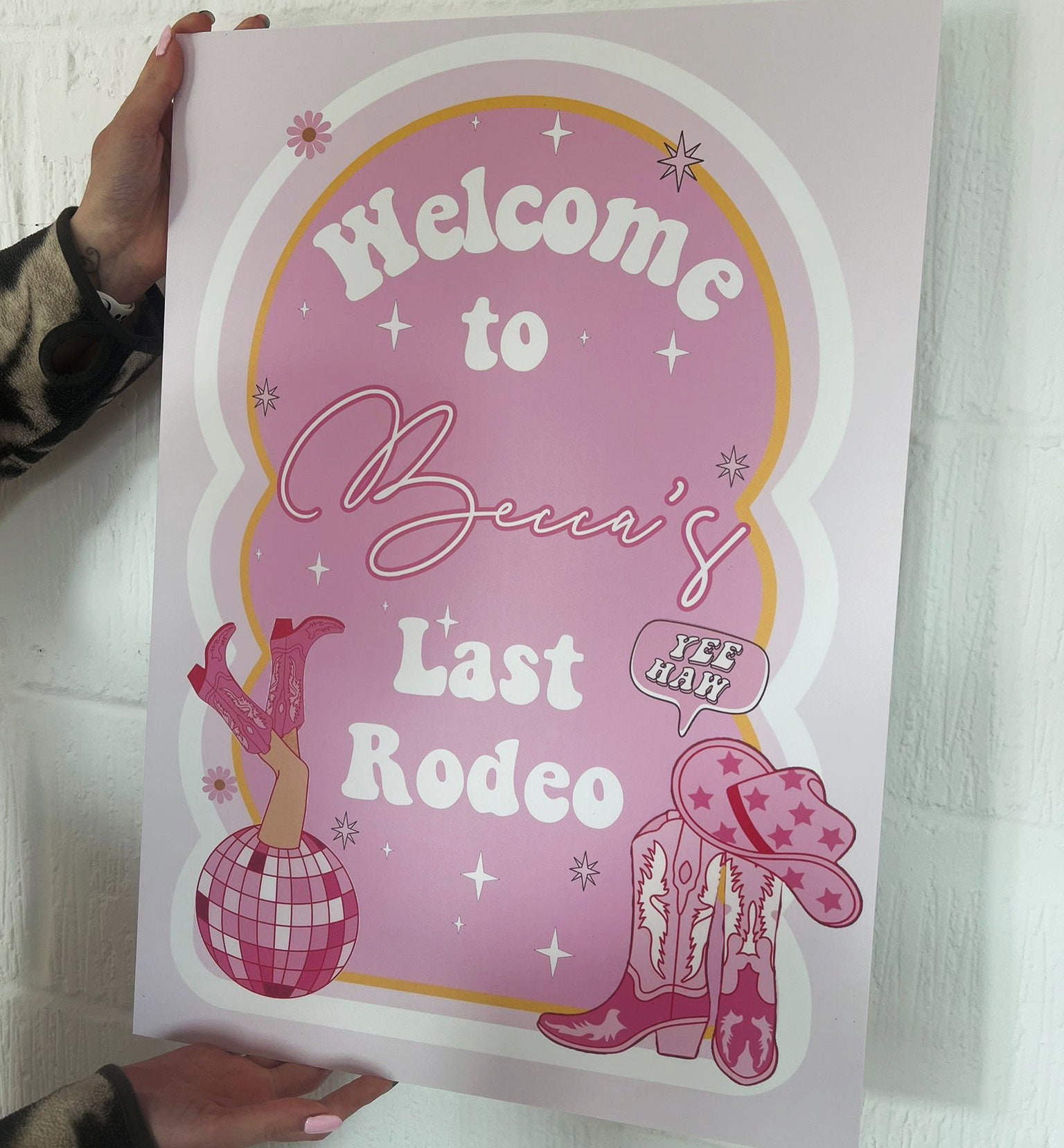 Last Rodeo Hen Do Sign | Last Rodeo | Cowgirl Themed | Lets Go Girls ...