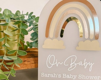 Acrylic Baby Shower Sign | Acrylic Arch Shape | Table Decoration | Baby Shower Sign | Event Decor | Available Personalised | A5 & A4