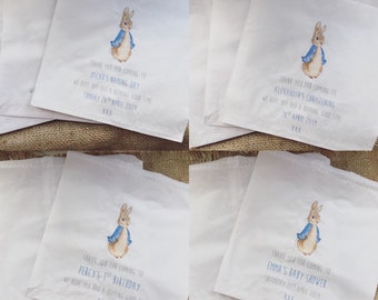 Bolsas de recuerdo personalizadas de Peter Rabbit para fiestas / Baby Shower, Bautizo