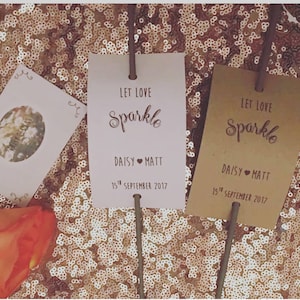 Personalised Wedding Sparkler Favour Tags image 2