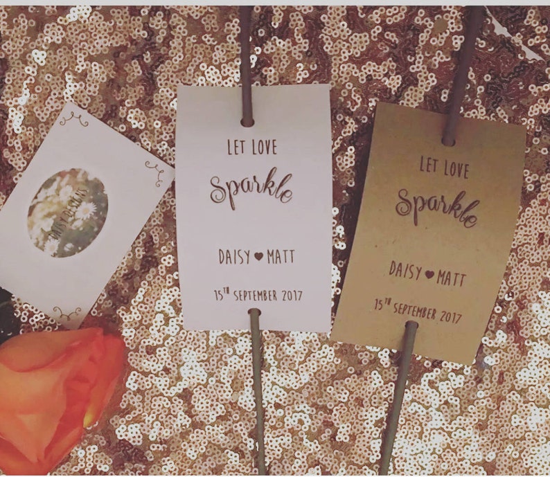 Personalised Wedding Sparkler Favour Tags image 2