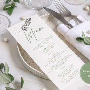 Botanical Wedding menu | Wedding Menu Cards |Printed Wedding Menu | Personalised Wedding Menus | Dinner Menu Cards | Wedding Table Decor