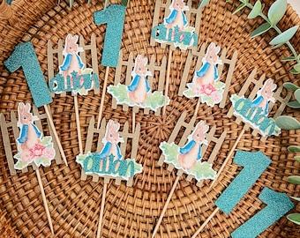 Peter Rabbit Gate Cupcake Toppers | Peter Rabbit Theme Baby Shower | Birthday Party | First Birthday | Cake Toppers | Party Decorations