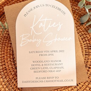 Beige Earth Tones Arch Invitations | Birthday | Baby Shower | Naming Day | Christening | Thank you Cards | Invitations | Boho | Pack of 10