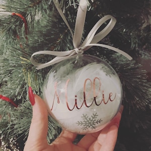 Personalised Name Bauble or Surname Rose Gold Gold Silver Christmas Gift Bauble Christmas gift Christmas ornament