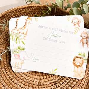 SAFARI WILD-thema | Advieskaarten OF Voorspellingskaarten | Babyshower | Nieuwe baby | Moeder als kaarten | Babyshower spelletjes
