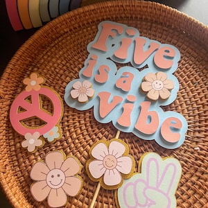 Five is a Vibe Cake Topper | cake topper set | cake decorations |