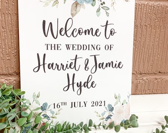 Wedding Sign | EVENT Sign | Floral | Welcome Sign | Signage  A1 A2 or A3