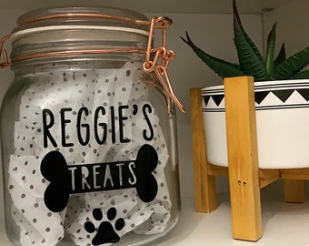 Dog or Cat Treat Jar Sticker | Name Sticker | Personalised Dog Sticker | Pet Sticker | STICKER ONLY