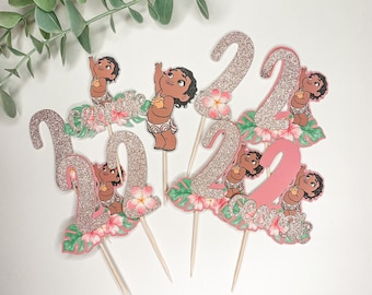 Moana Birthday Cupcake Toppers | Personalised Party Decorations