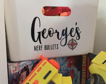 Nerf Bullet Sticker, Name Sticker, Personalised Nerf Bullet Basket Sticker, STICKER ONLY