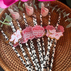Last Rodeo Hen do paper Straws | Bachelorette Party Hen Party Decoration Supplies, Last Disco Bach Decor, yeehaw rodeo pack of 12