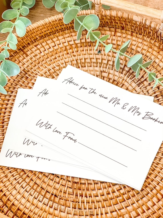Personalised Wedding Advice Cards, Guest Book Alternative (Pack of 12)