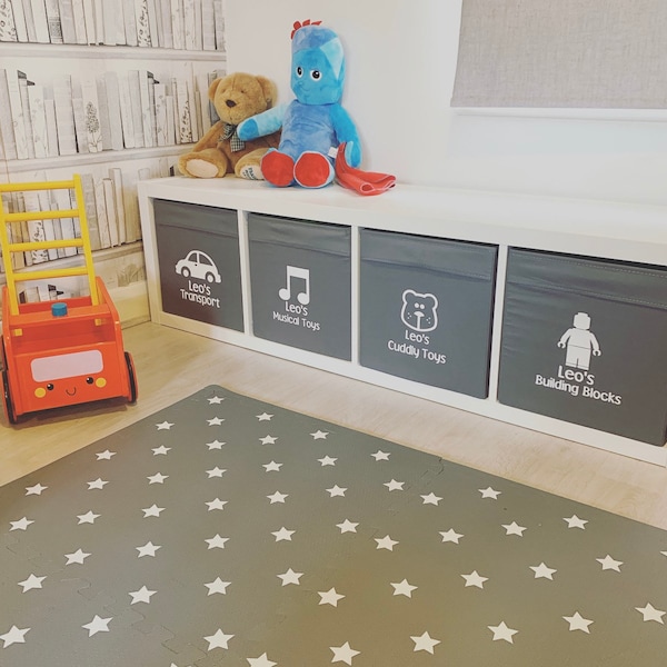 Kallax Ikea Home Storage Kinder Lagerung Spielzeug Lagerung Eisen auf Vinyl personalisierte Aufkleber