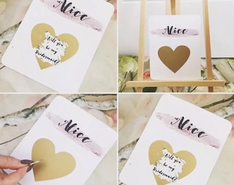 Scratch Of Gold Heart Will You Be My Bridesmaid Card ** RESTOCKING