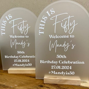 Acrylic Birthday Sign | Acrylic Arch Sign | Birthday Sign | Happy Birthday | Birthday Signage | Table Decoration | A5 Sign