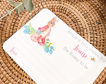 Peter Rabbit Baby Shower Cards | Prediction & Advice, Floral Theme