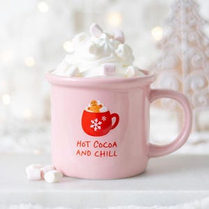 Pink adorable Gingerbread Latte Christmas Mug | chunky mug | Christmas gift | gifting
